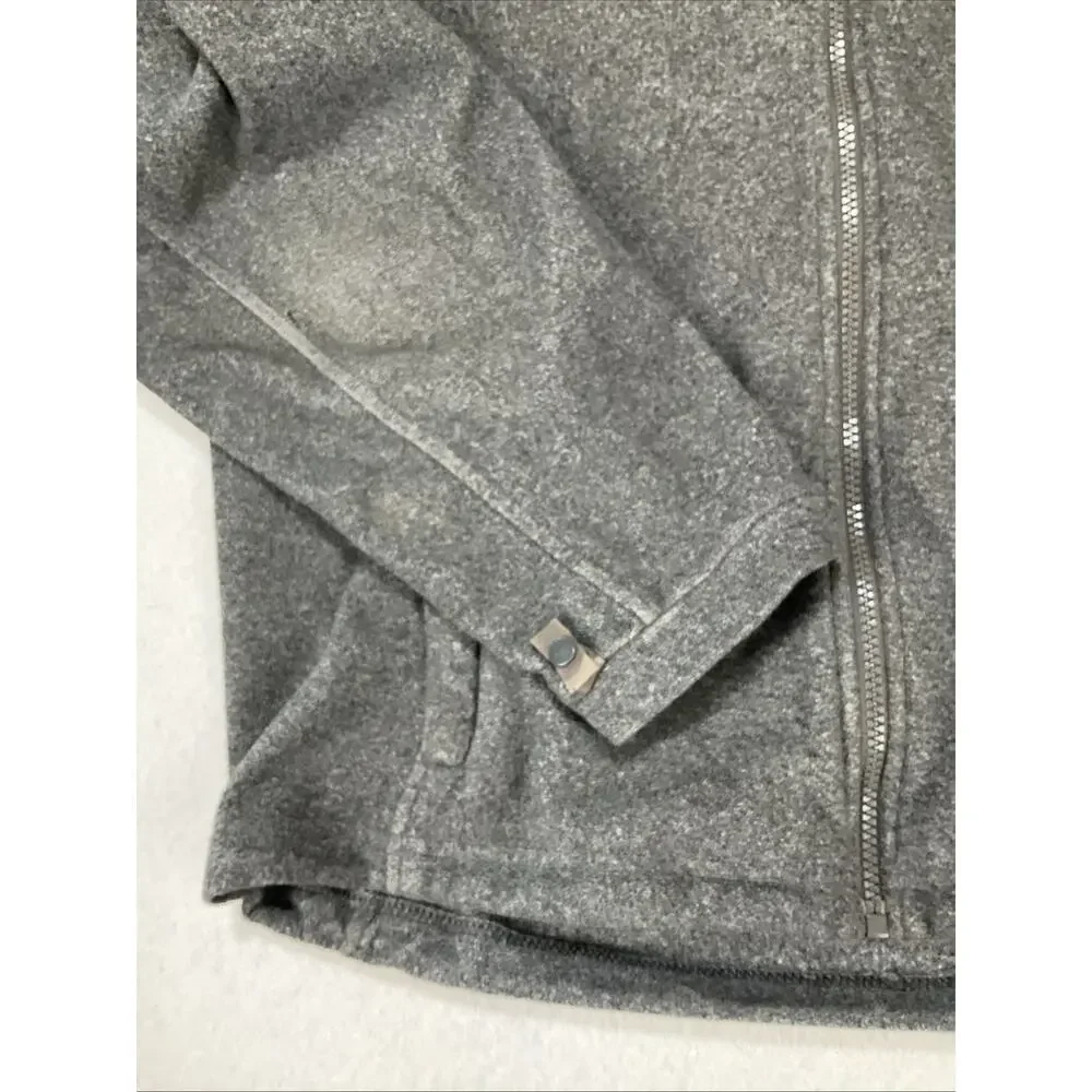 Vintage The North Face Full Zip Grey Fleece Jacket Adjustable Gorpcore worn-in M